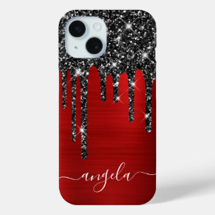 Coque Case-Mate iPhone Noir Parties scintillant Lecteurs Rouge Signature 