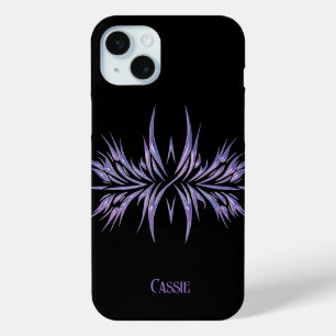 Coque Case-Mate iPhone Noir personnalisé avec conception tribale violette