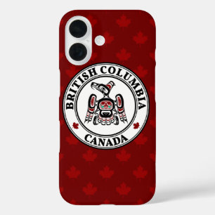 Coque Pour iPhone 16 Noir rouge autochtone Kaigani Thunderbird