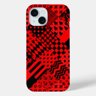 Coque Case-Mate iPhone Noir rouge Motif mélangé conception de la patchwor
