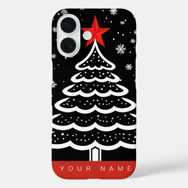 Coques Case-Mate iPhone Noir & Rouge Noël (Verso)