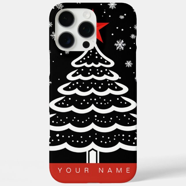 Coques Case-Mate iPhone Noir & Rouge Noël (Verso)