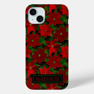 Coque Case-Mate iPhone Noir rouge Poinsettia