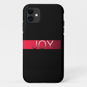 Coque iPhone 11 Noir simple de rose de JOIE