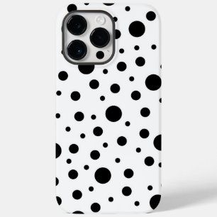 Coque Case-Mate iPhone Noir sur le Motif Polka blanc