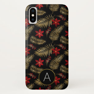Case-Mate iPhone Case Noir tropical de monogramme et feuille de feuille