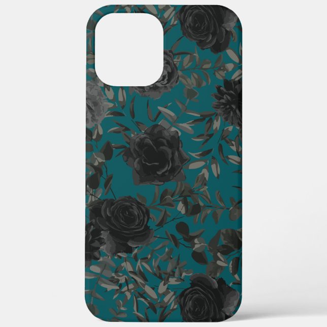 Coques Case-Mate iPhone Noir Turquoise Rose gothique Élégant mariage (Verso)