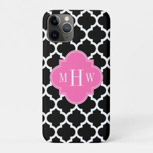 Case-Mate iPhone Case Noir Whal Marocain #5 Hot Rose #2 Nom Monogramme