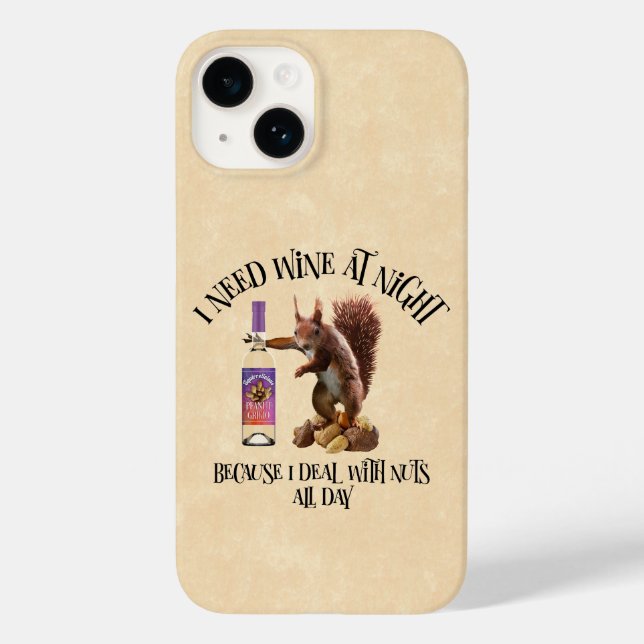 Coques Case-Mate iPhone Noix toute la journée - Drôle buveur de vin d'écur (Verso)