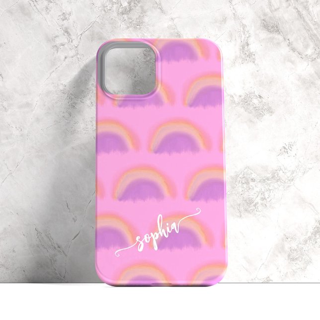 Coques Case-Mate iPhone Nom arc-en-ciel coloré personnalisé avec écriture (Créateur téléchargé)