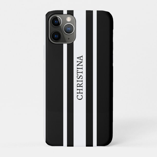 Coques Case-Mate iPhone Nom Black Design, Nom personnalisé Black (Dos)