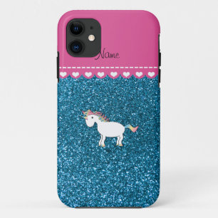 Coque Case-Mate Pour iPhone Nom blanc licorne ciel bleu parties scintillant