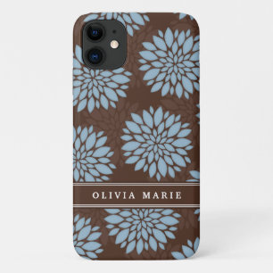 Case-Mate iPhone Case Nom Brown Baby Blue Flower Motif