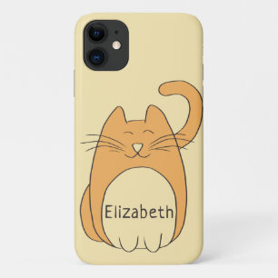 Case-Mate iPhone Case Nom d'ajout de chat de dessin  Beige