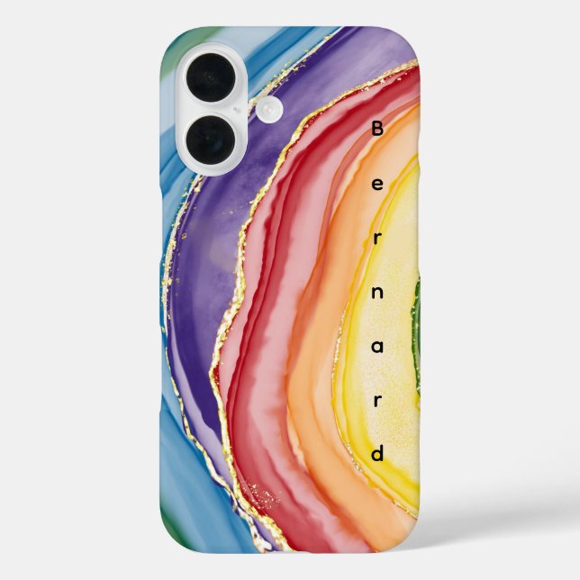 Coques Case-Mate iPhone Nom d'ajout Rainbow (Verso)