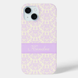 Coque Case-Mate iPhone Nom damask clair violet & crème