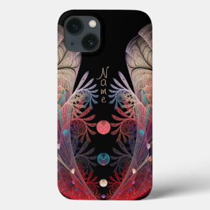 Etui iPhone 13 Nom d'art fractal de fantaisie moderne abstraite J