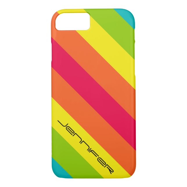 Coques Case-Mate iPhone Nom de bande diagonale de cinq couleurs amusant (Dos)