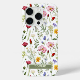 Coque Case-Mate iPhone Nom de belles fleurs sauvages botaniques