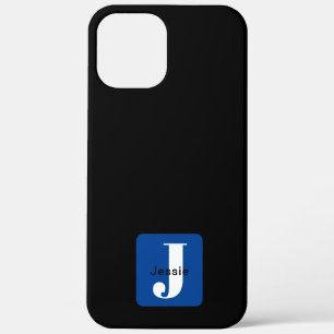Case-Mate iPhone Case Nom de boîte arrondie & monogramme Noir Blanc &