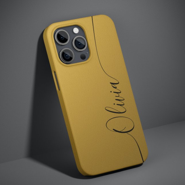 Coques Case-Mate iPhone Nom de calligraphie élégante avec reflets dorés (Créateur téléchargé)