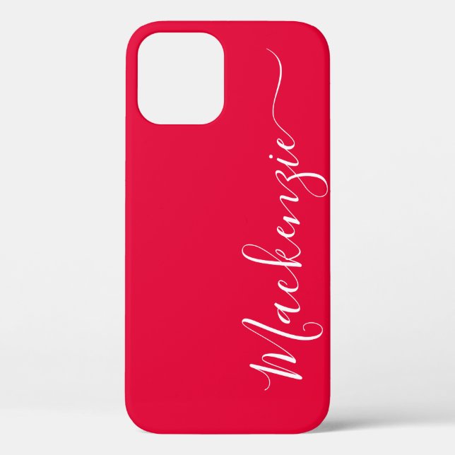 Coques Case-Mate iPhone Nom de calligraphie rose simple et brillante (Verso)