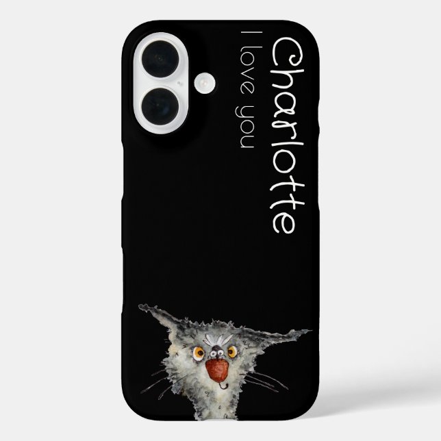 Coques Case-Mate iPhone Nom de chats de caricature noir mignon (Verso)