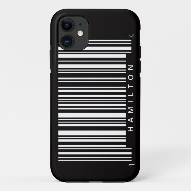 Coques Case-Mate iPhone nom de code barre bande noire (Dos)