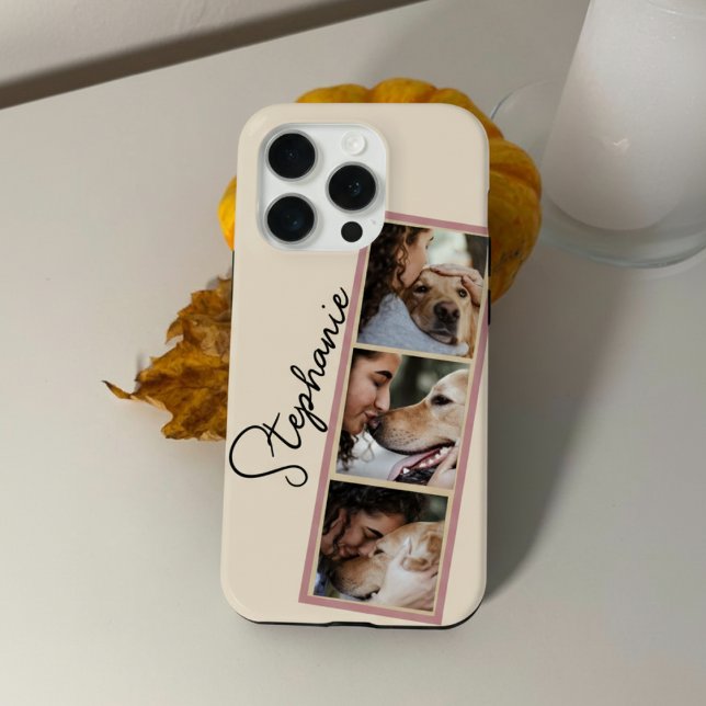Coques Case-Mate iPhone Nom de collage de photo de chien Crème Animalerie  (Créateur téléchargé)