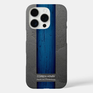 Coque iPhone 16 Pro Nom de Dégoulinade Bleue Texture Abstraite