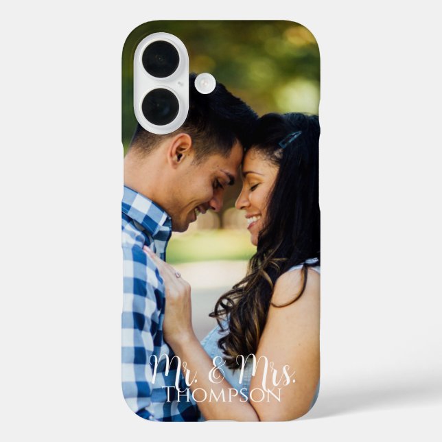 Coques Case-Mate iPhone Nom de famille de couple photo M. et Mme (Verso)