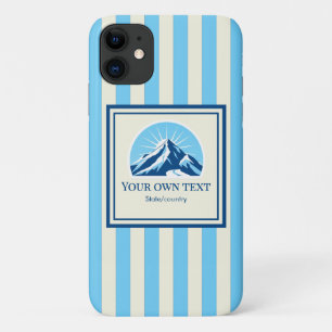 Case-Mate iPhone Case nom de la station de ski Striped Mountain