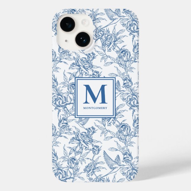 Coques Case-Mate iPhone Nom de la toile française bleue (Verso)