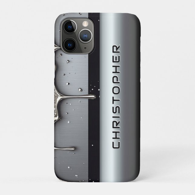 Coques Case-Mate iPhone 💧 Nom de l'écoulement liquide Art personnalisé su (Dos)