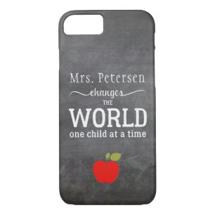 Case-Mate iPhone Case Nom de l'enseignant chalkboard blanc typographie c