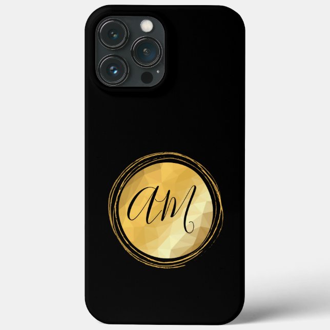Coques Case-Mate iPhone Nom de lettre personnalisée de conception métalliq (Verso)