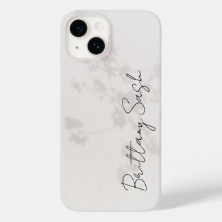 Coque Case-Mate iPhone Nom de monogramme blanc minimaliste moderne et élé