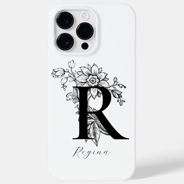 Coques Case-Mate iPhone Nom de monogramme de lettre R botanique   (Verso)