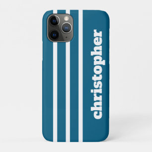 Case-Mate iPhone Case Nom de monogramme simple moderne bleu piscine