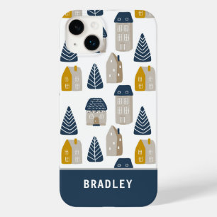 Coque Case-Mate iPhone Nom de motif de maison minimaliste aquarelle moder