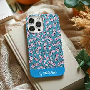 Coque Case-Mate iPhone Nom de motif floral de fleur de cerisier rose