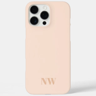 Coque iPhone 16 Pro Max nom de pêche unique initiales monogramme