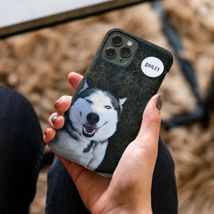 Coque Case-Mate iPhone Nom de photo de chien personnalisé monogramme chie