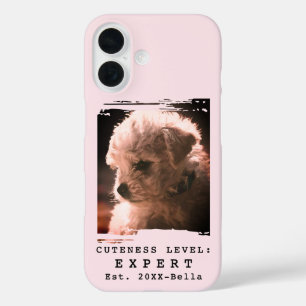 Coque Pour iPhone 16 Nom de photo personnalisé Année Drôle Mignon Chien