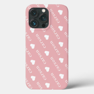 Case-Mate iPhone Case Nom de répétition mignon rose coeur
