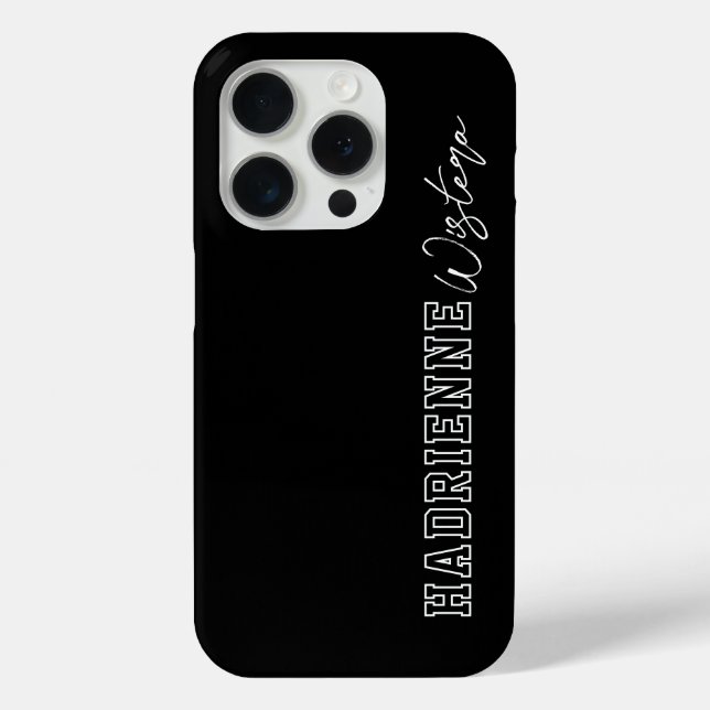 Coques Case-Mate iPhone Nom de script de monogramme de collège universitai (Verso)