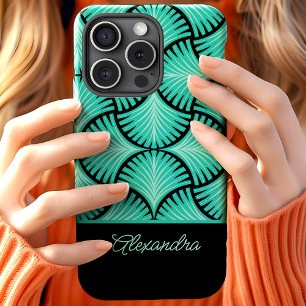 Coque Case-Mate iPhone Nom de script Palmiers Gatsby Rétro Noir et Sarcel