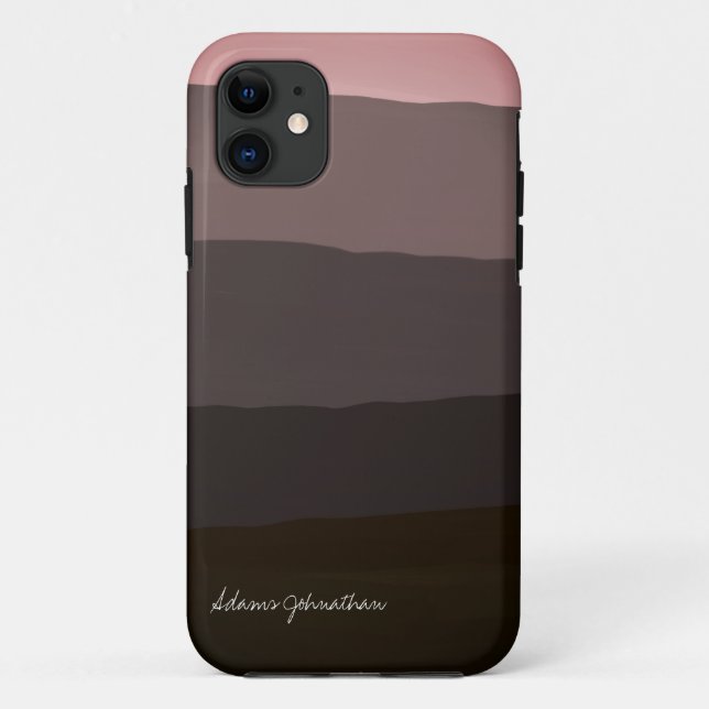 Coques Case-Mate iPhone Nom de signature dégradé rose noir or (Dos)