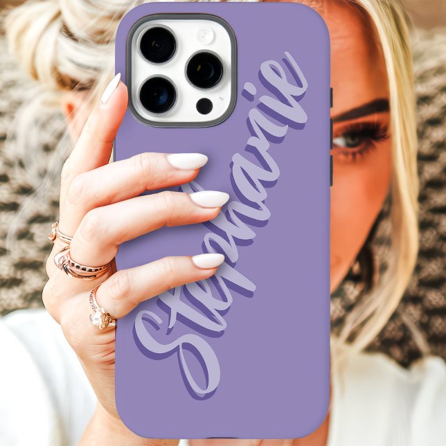 Coques Case-Mate iPhone Nom de style minimal poussiéreux moderne violet (Créateur téléchargé)