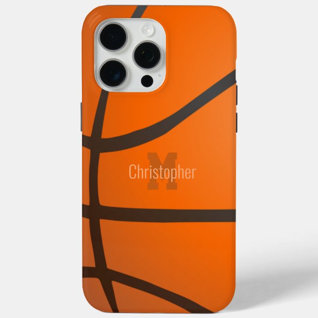 Coques Case-Mate iPhone Nom des initiales du monogramme de basket-ball per (Verso)